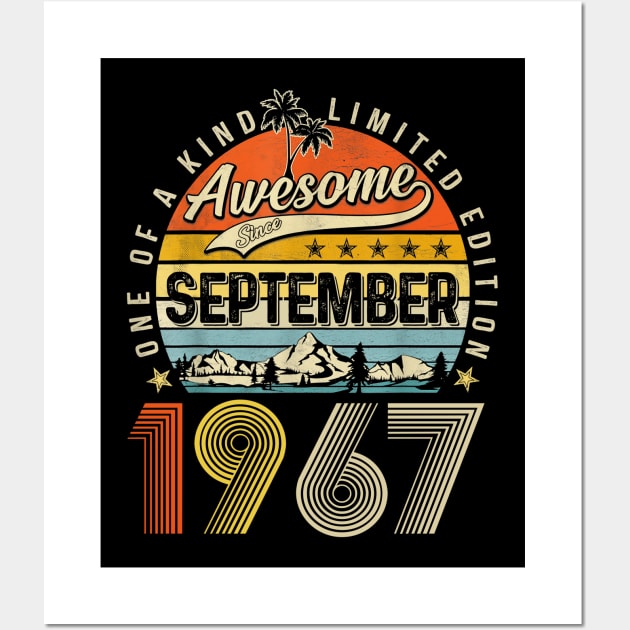 Awesome Since September 1967 Vintage 56th Birthday Wall Art by louismcfarland